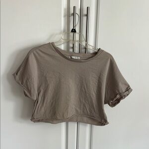 Casual Tan Crop Top